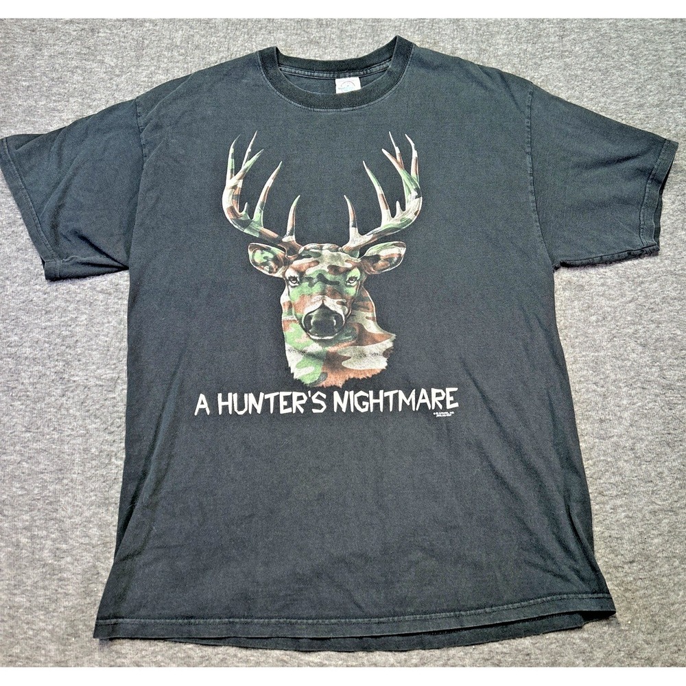 Vintage GI Apparel Shirt Camo Mens Extra Large XL Hunting Graphic Tee USA Made‎